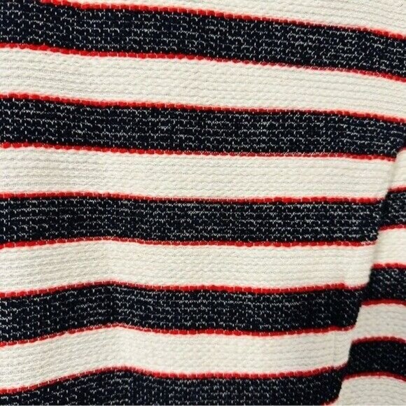 Banana Republic STRIPE SHEATH DRESS Color: White/Navy/Red Tweed Stripe Size 0 - Picture 9 of 14